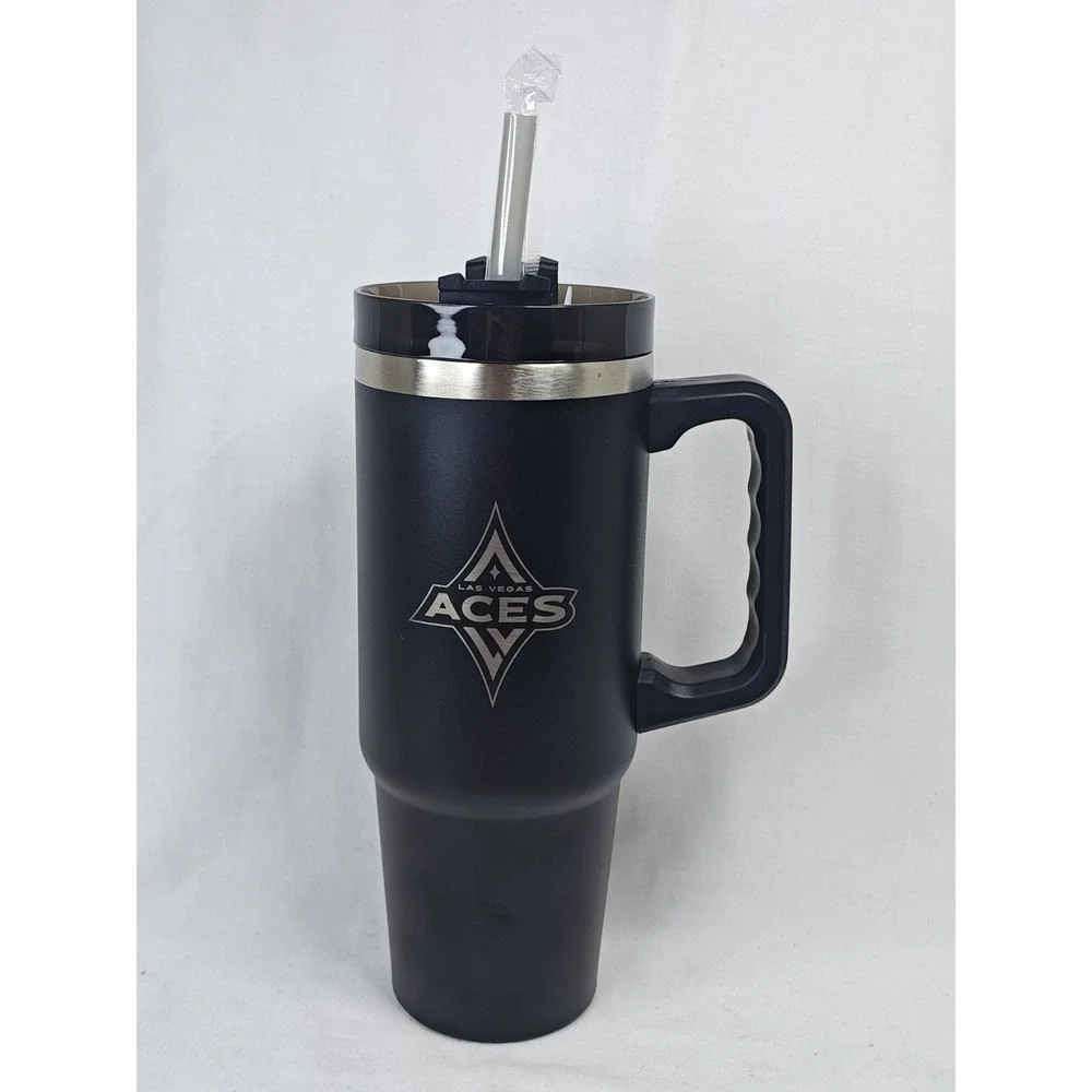 Las Vegas Aces WNBA 2025 World Champions TUMBLER Cup With lid & Straw New!